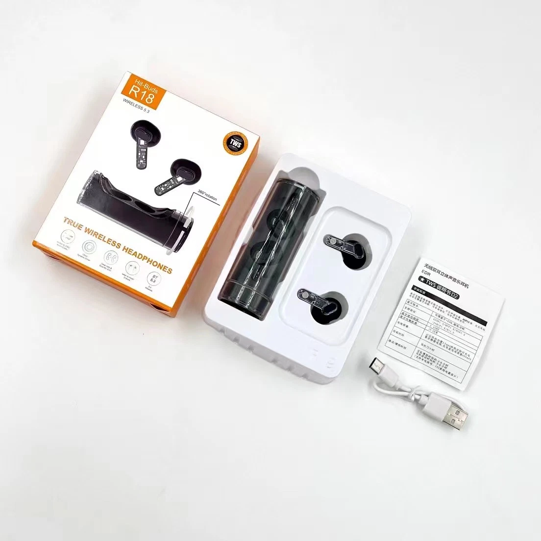 Wireless Earphones Bluetooth Headphone Tws Music Calling R18