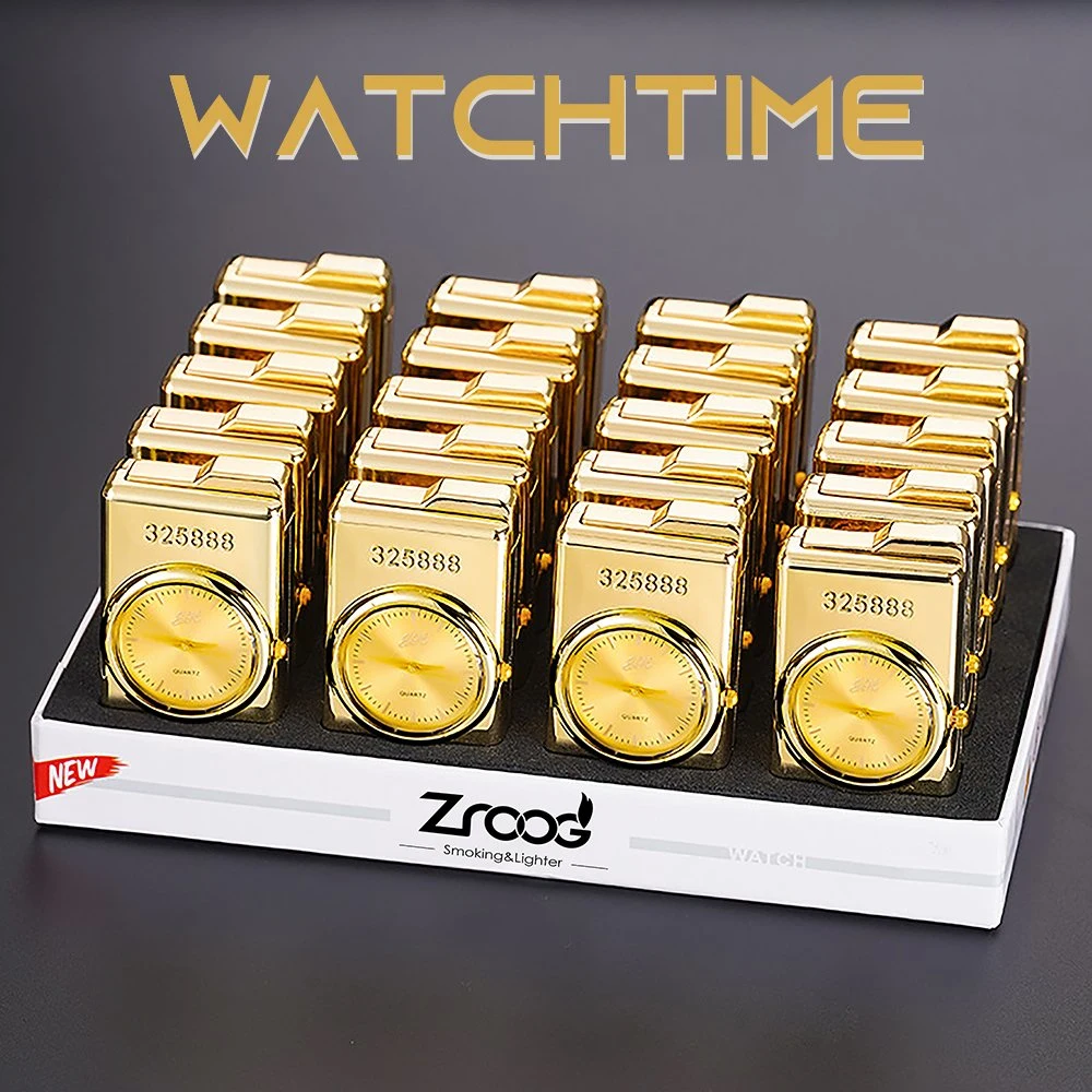 2024 New Cigarette Lighter Automatic Ignition Inflatable Windproof Lighter with Watch