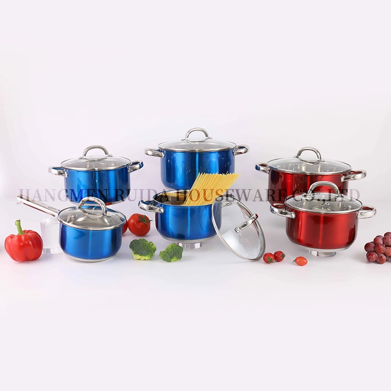 Ustensiles de cuisine de gros de la casserole avec la couleur de la peinture 8pcs ustensiles de cuisine en acier inoxydable Ensemble