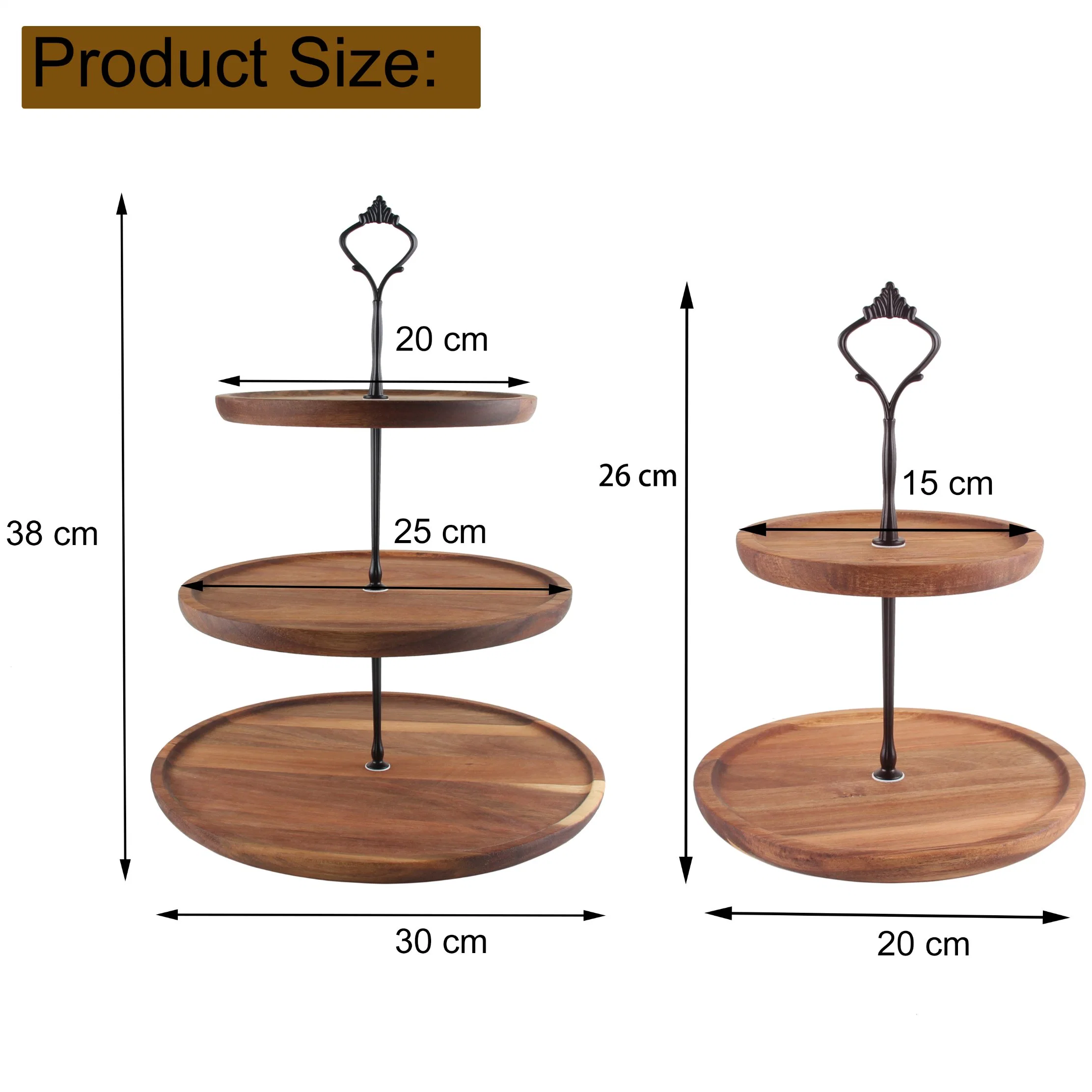 Wholesale/Supplier Morden Round Wooden Fruit Tray Display Wedding Party Rack 3 Tier Cake Tray Stands