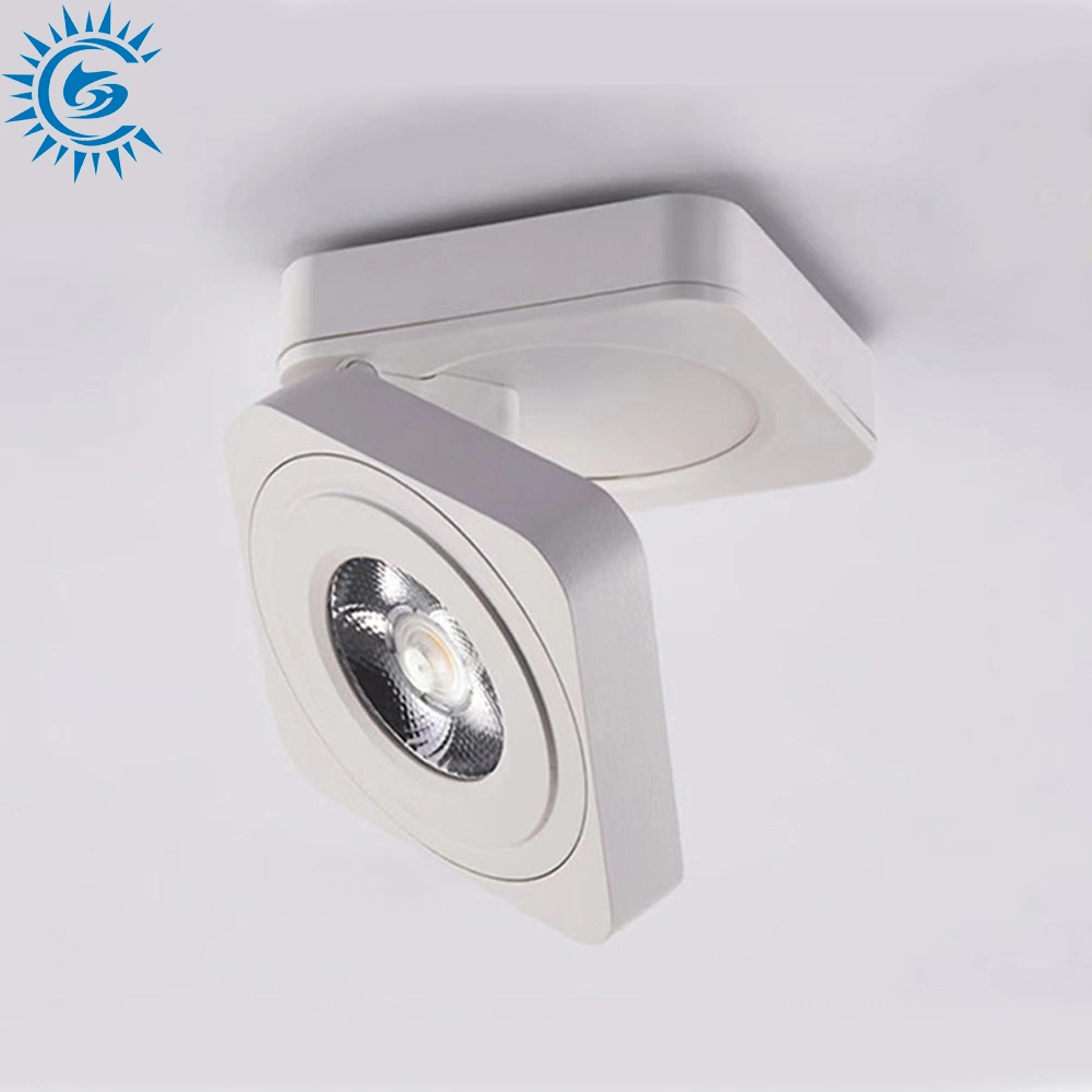 Square White Black Foldable 7W 3000K 4000K 6000K CCT Dimmable COB LED Recessed Ceiling Spotlight Down Lighting Fixture