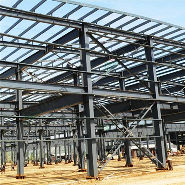 Estructura de acero ligero de alta resistencia galvanizado DIP en caliente de fácil montaje Taller de Construcción para almacén Hangar