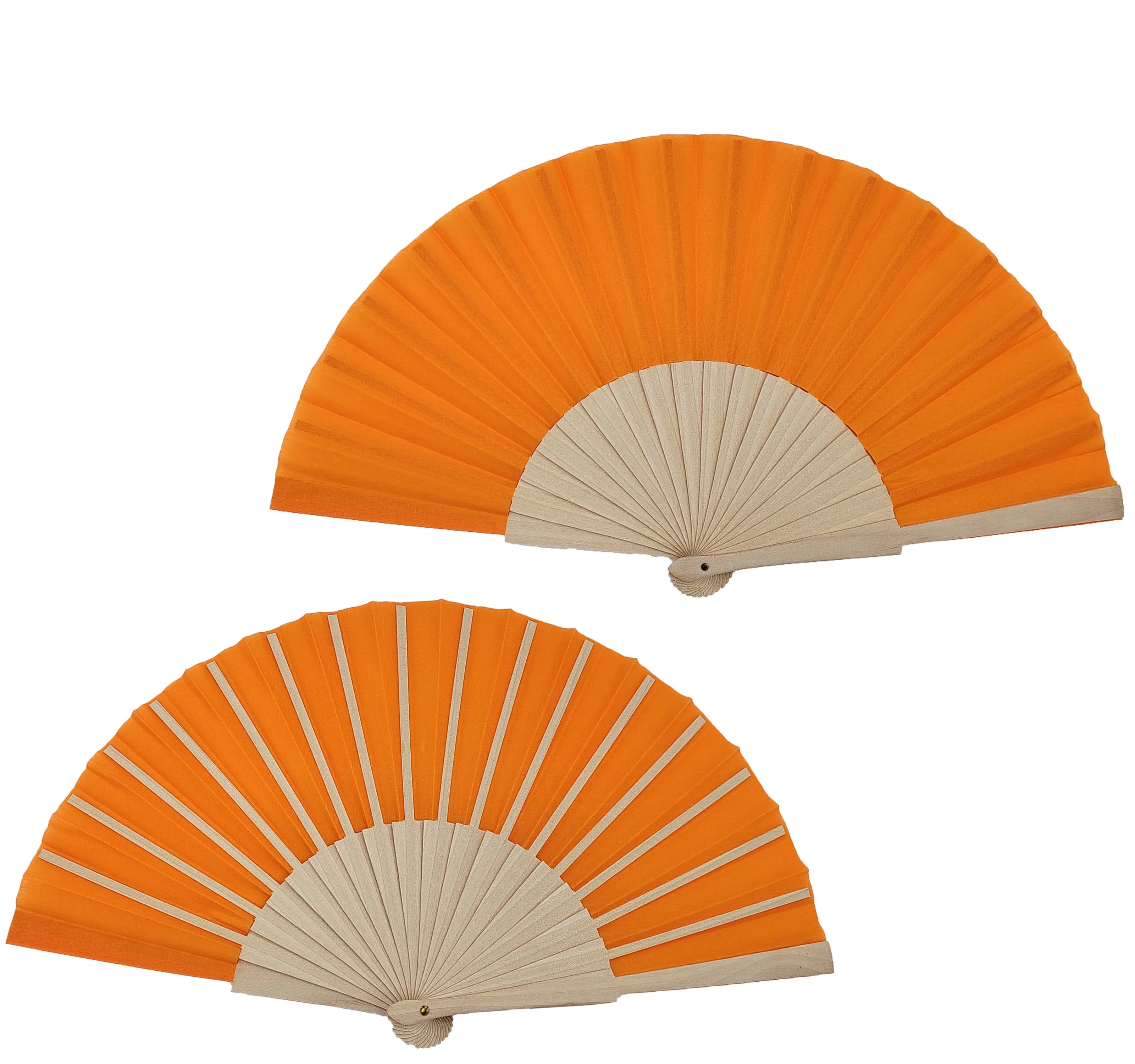 Wholesale/Supplier Advertising Promotional Hand Fan Wooden/Plastic/Bamboo 21/23/33cm Rib with Fabric/Paper Folding Hand Fans Customized