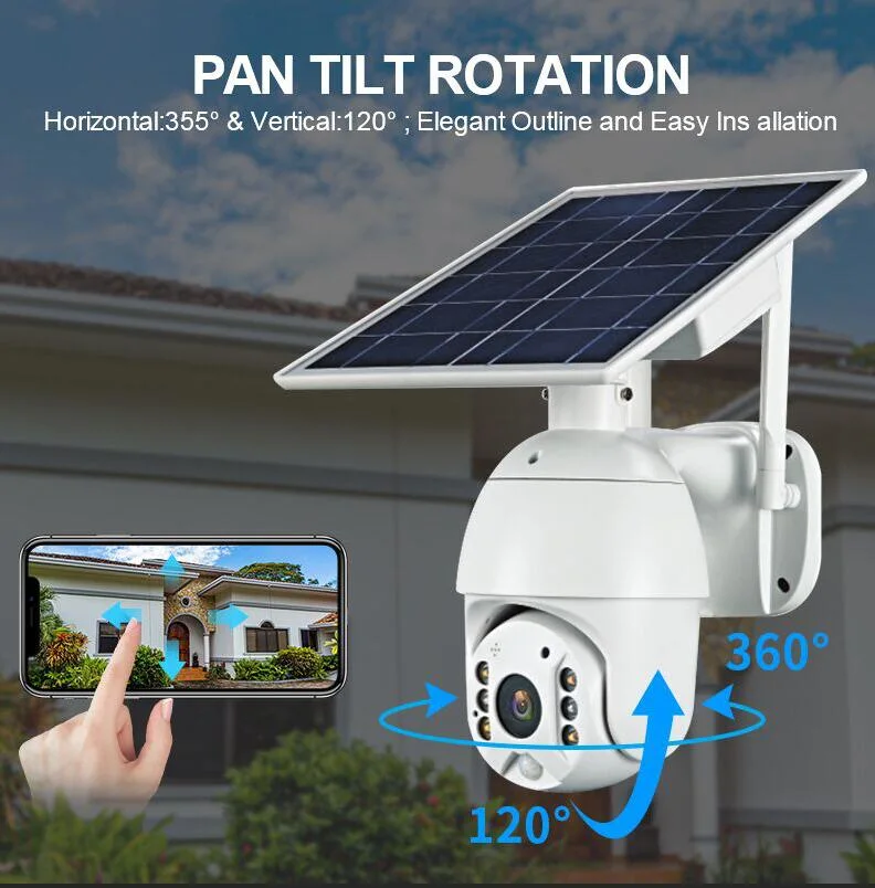 Rechargeable Battery Solar-Powered Outdoor 4G SIM Card Video Security Camera