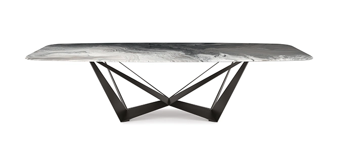 Skorpio mesa rectangular Plaza de la tabla de metal pata base