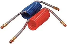 Máquina de Nylon enrolado o ar da mangueira do freio vermelho/azul Definir SAE J844 Ar espiral do tubo de borracha