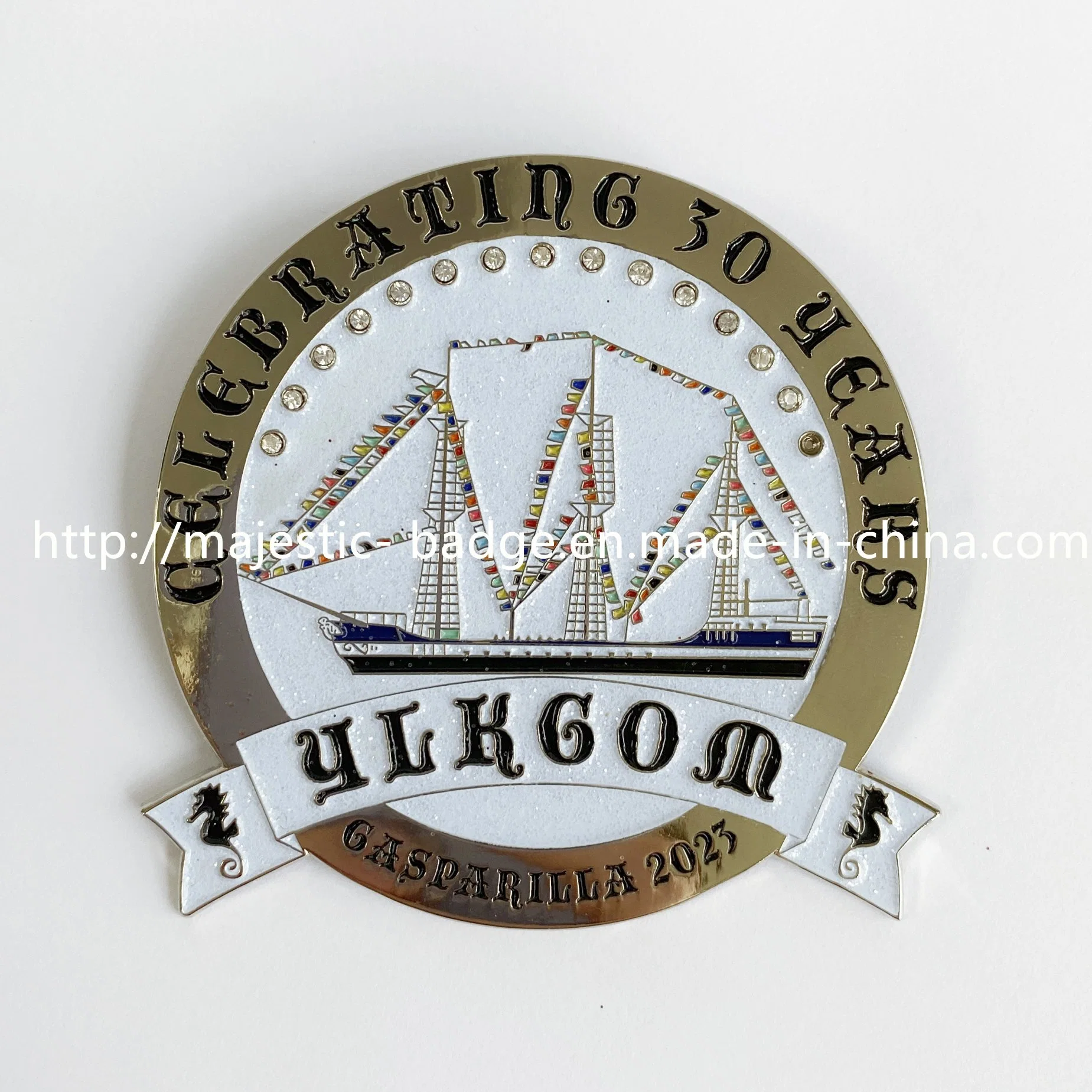 Customized Soft Enamel with Glitter Badge