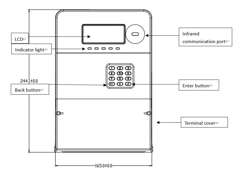 DTZY876 STS Vorkasse drei Phasen vier-Draht-Tastatur elektronisch Split Smart Energy Meter