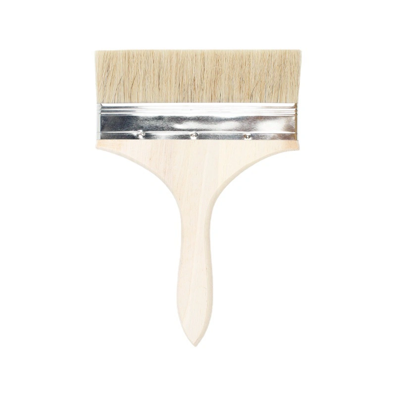 Mur de peinture brosses plates avec manche en bois pour la décoration