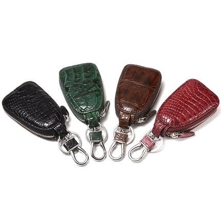Zipper Opening Mini Leather Car-Key Case