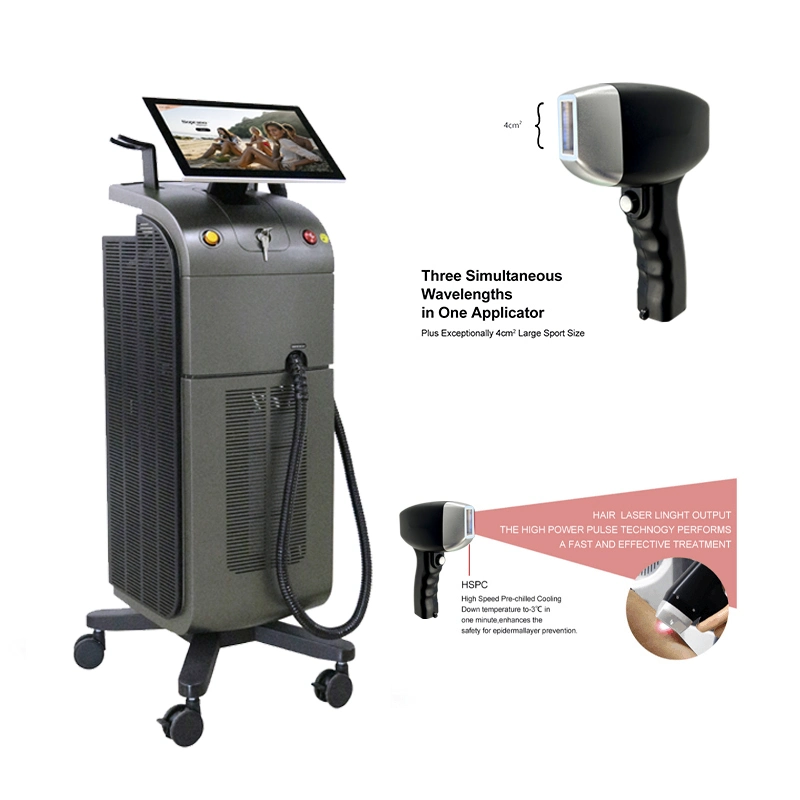 2023newest Weifang Km 4K 1000W1200W1600W Triple Wave Platinum Titanium/808nm Laser Diode Hair Removal/755 8081064 Diode Laser Machine Price/Alexandrite Laser