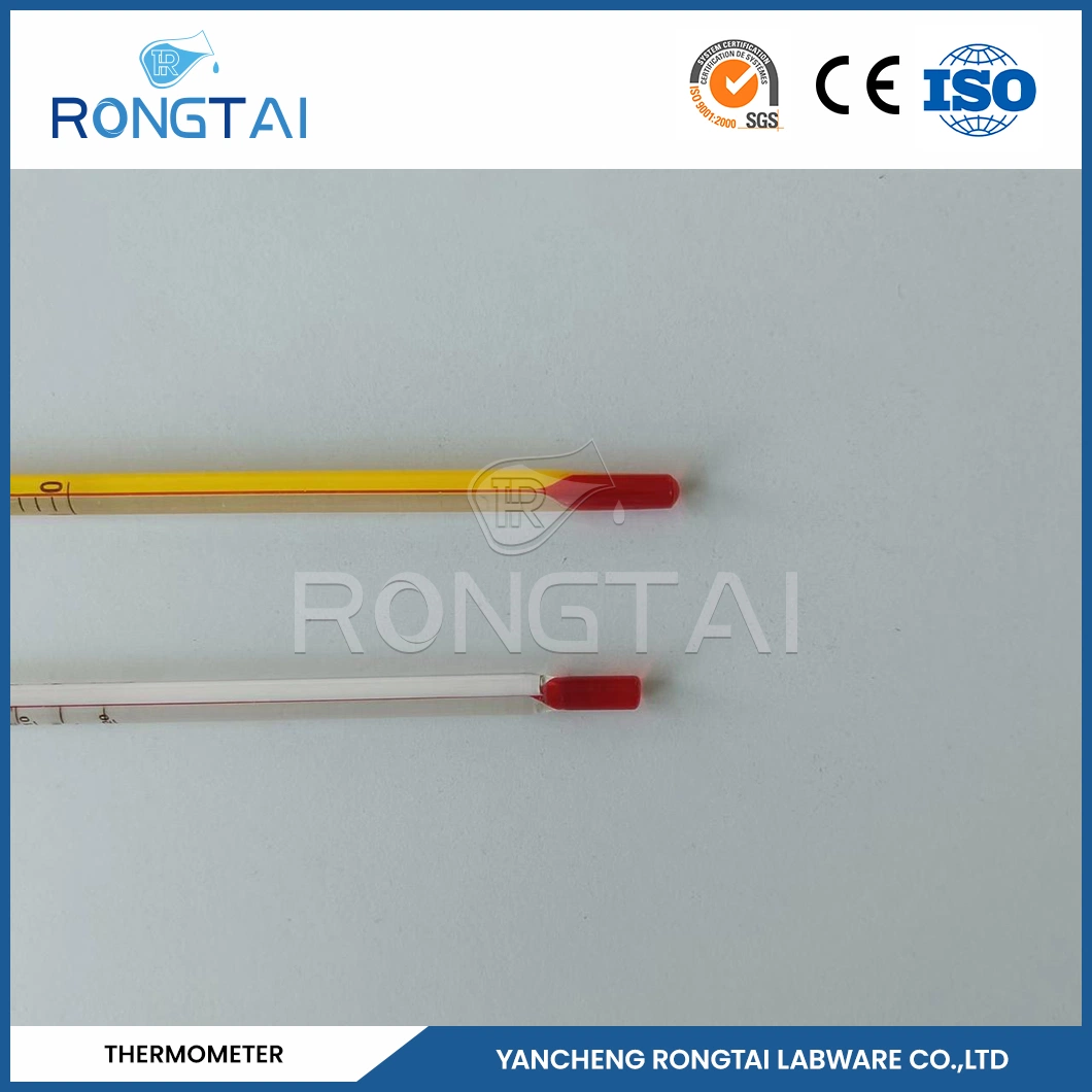 Rongtai thermomètres infrarouges de la fabrication industrielle thermomètre à mercure 15celimeter Chine thermomètre à mercure rouge