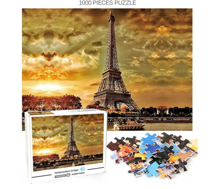 Mayorista/Proveedor marcos personalizados de alta calidad 3D Jigsaw Puzzle 1000PCS Juguetes