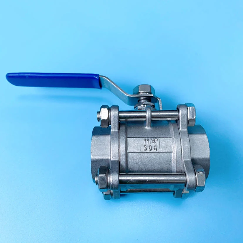 SS304 316 3-Piece Full Port Manual Stainless Steel 3PC Ball Valve