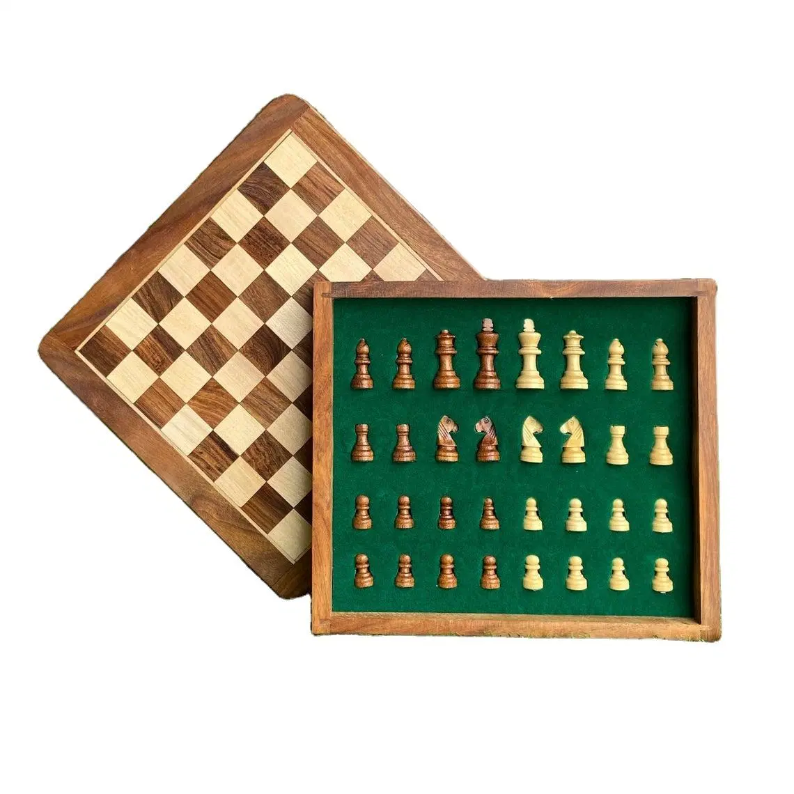 Luxury Walnut Chess Set Figura de madera con Ajedrez de Rendimiento de alta calidad/alto costo Damas de Mesa Ajedrez medieval niños adultos Regalo Juego de Familia