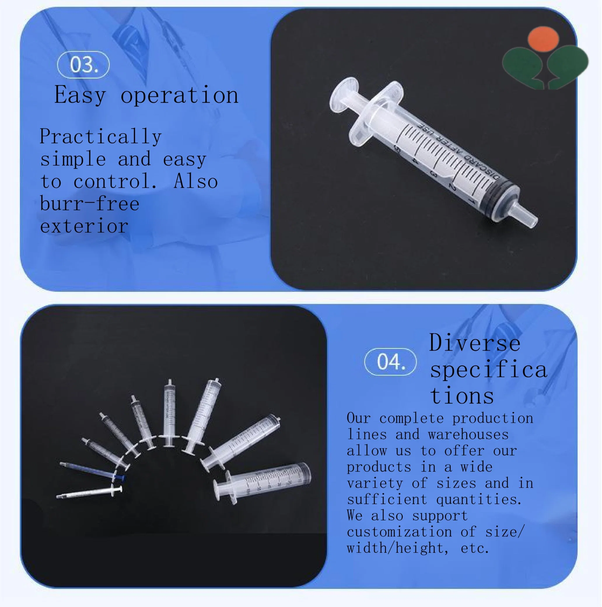 Disposable Medical Syringes with or Without Needle Sterile Safety NBR911