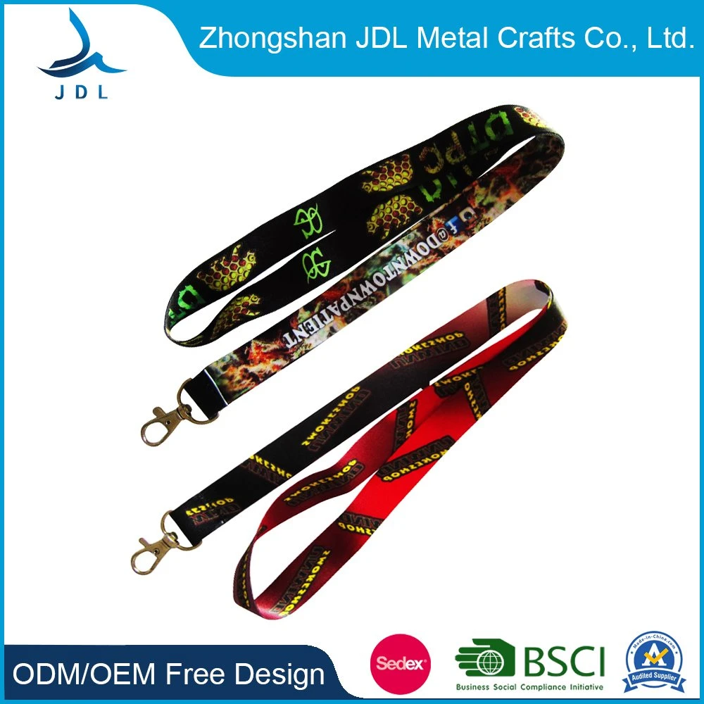 Stain Ribbon Sport Nylon Neck Lanyard Lockable Monogrammed Embroidered Pull/Polyester Lanyard with Custom Logo (020)