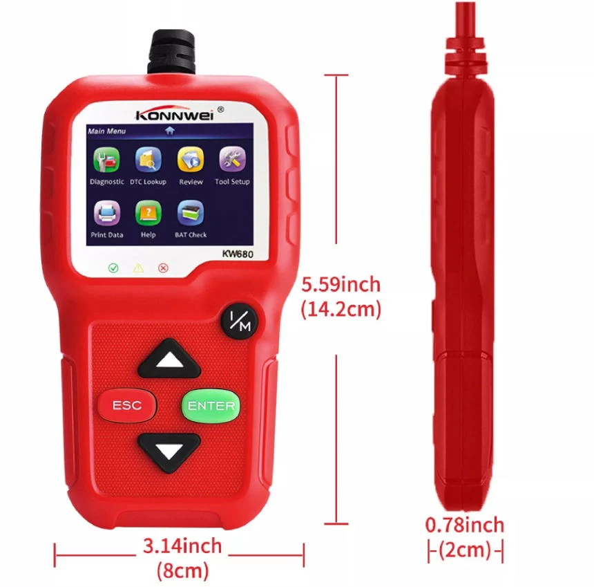 Écran couleur TFT de voiture de diagnostic du scanner de diagnostic OBD Outils pour les tests 12V de l'essence, diesel des véhicules fabriqués en Chine