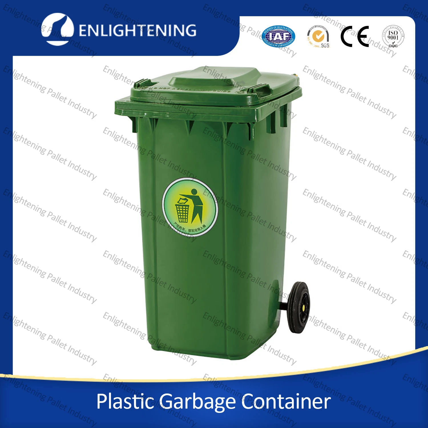 30 50 80 100 120 240 360 660 1100 Liter Customized Color Outdoor Mobile Virgin HDPE Waste Garbage Wheelie Rubbish Trash Plastic Recycle Bin for Food Waste