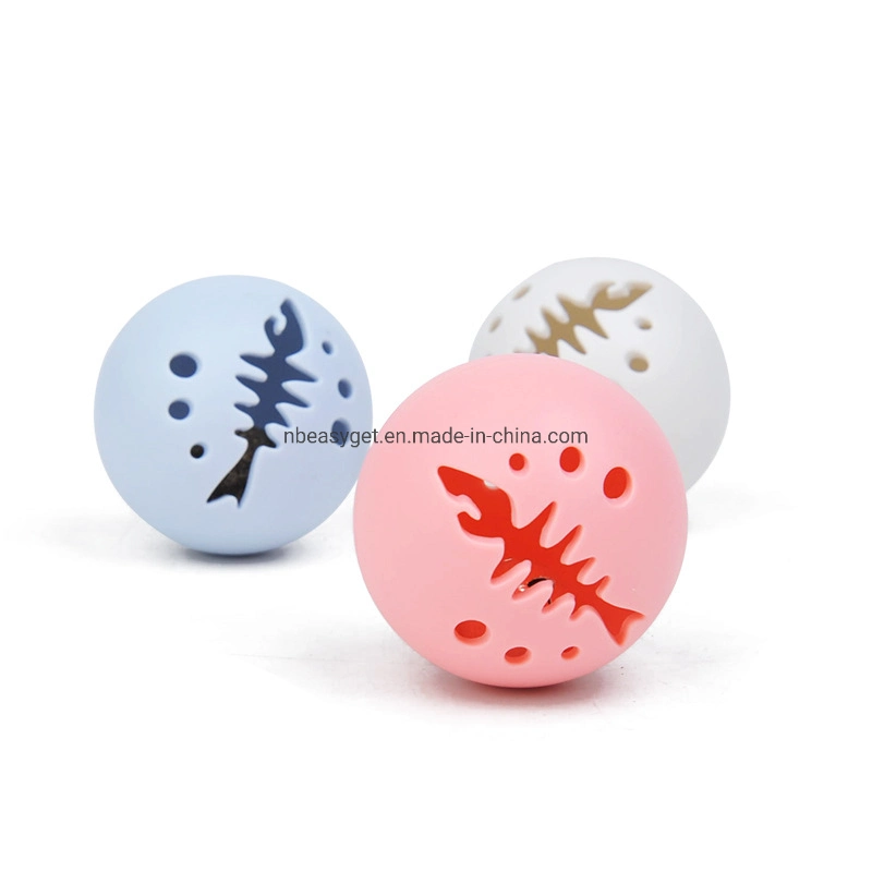 3PCS Pet Cat Toy Catnip Ball Tri-Color Plastic Interactive Ball Training Sport Small Bell with Flashing Light and Natural Catnip Esg12733