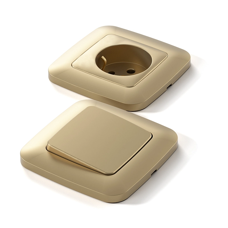 F100 hochwertige Wandschalter-Buchse Gold Smart Home Produkte Und Geräte EU-Steckdosen Schuko elektrischer Schalter