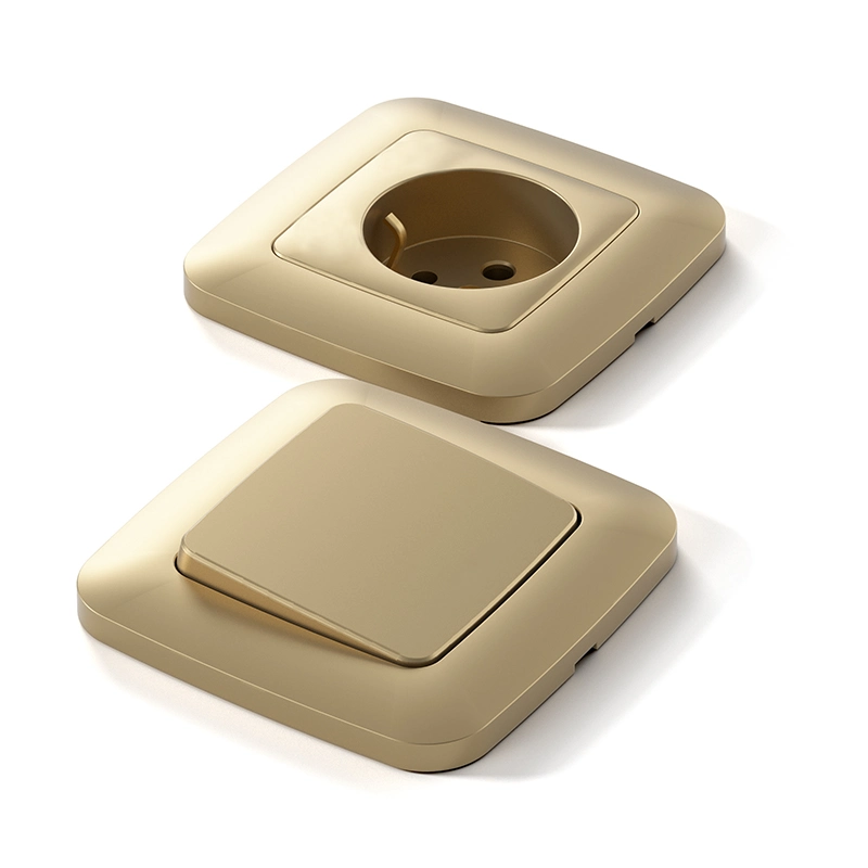 F100 interruptor de pared de alta calidad Socket Gold Smart Home Products &amp; dispositivos enchufes UE interruptor eléctrico Schuko