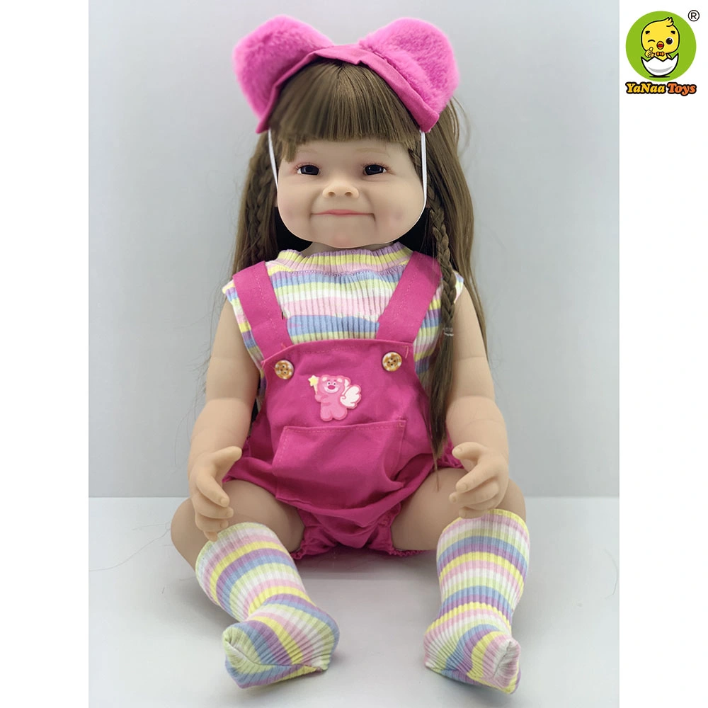 Wholesale 55cm Soft Toddler Dolls Silicone Toys Smile Reborn Baby Dolls