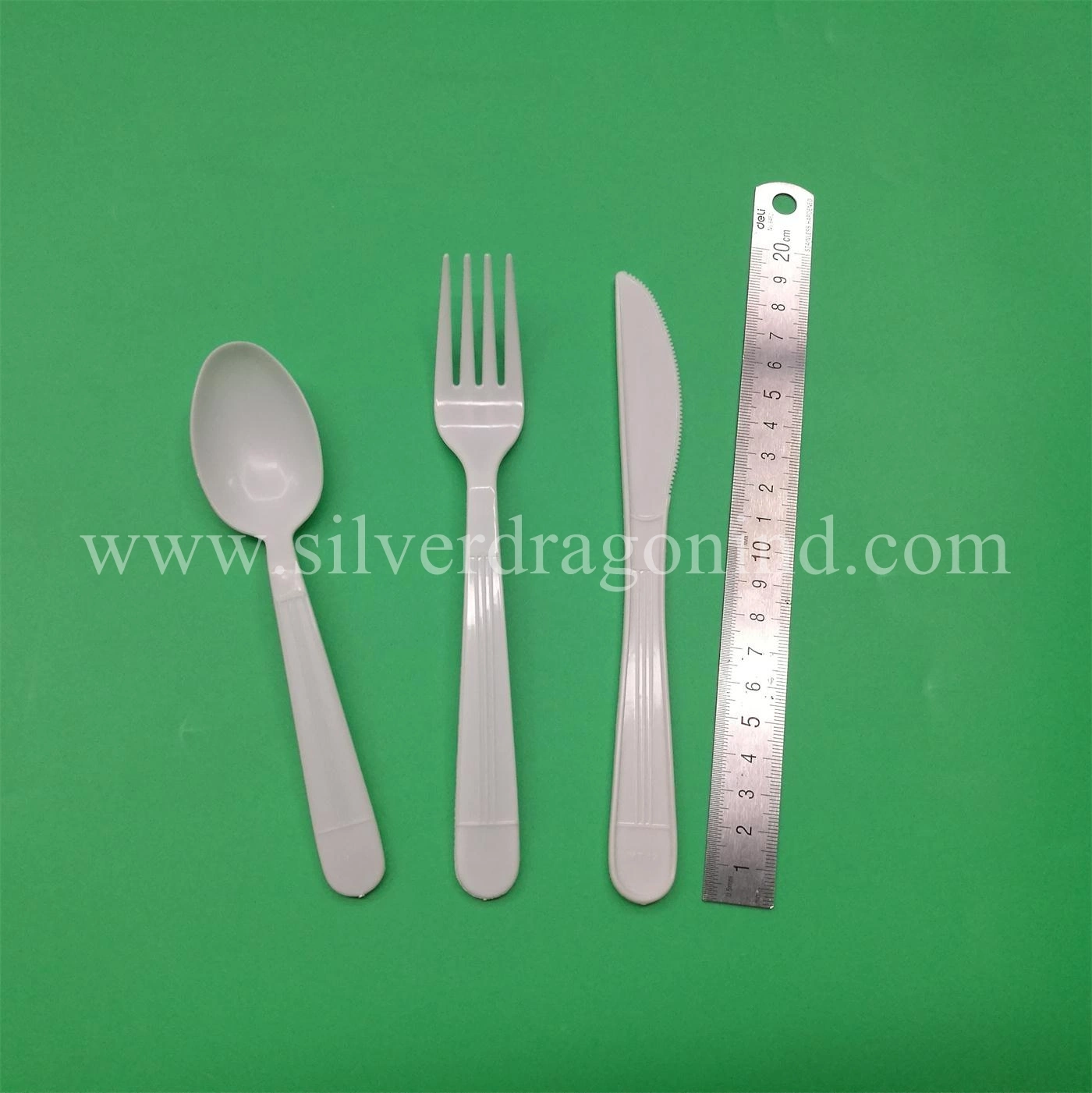 White Color Medium Weight 3.7g PS Disposal Cutlery Fork Knife Spoon