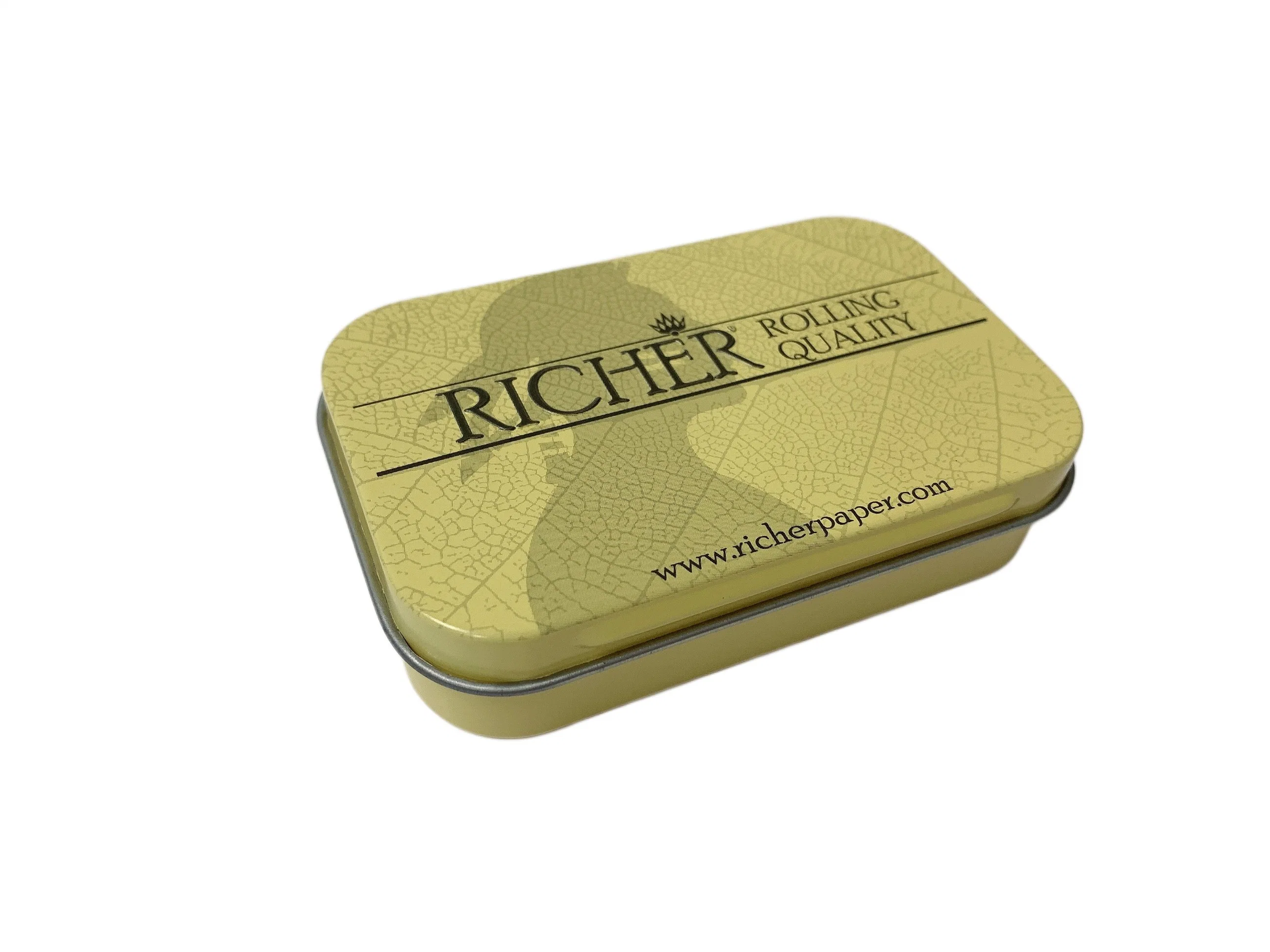 Factory Price Rectangle Shape Tin Box for Cigarette and Cigar and Tobacco Empty Metal Tobacco Tin with Hinge Tin Box