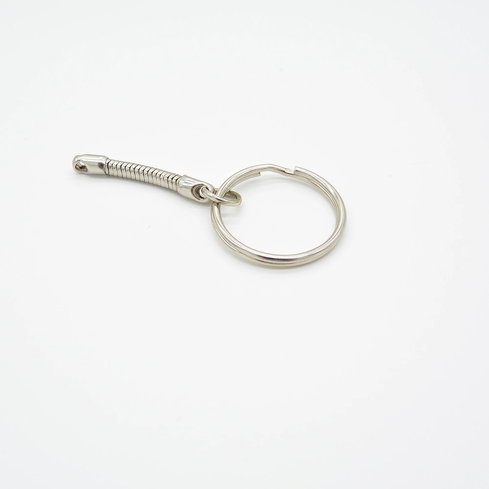 Promotional Silver Iron Nickel Plated 25mm Ring with Snake Chain
