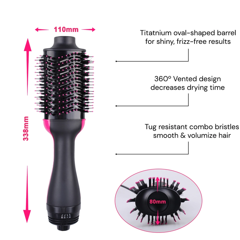 Electric Hot Comb Hair Dryer Brush Professional One Step Volumizer