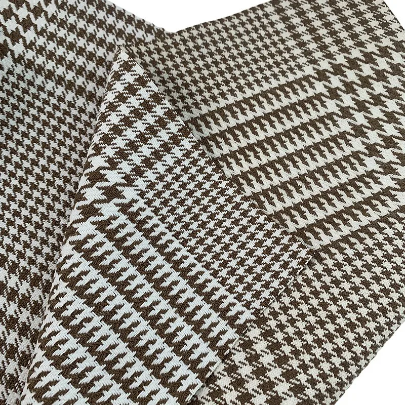 Polyester Houndstooth Home Textile Custom Designer Pattern Fabric for Sofa Upholstery Set