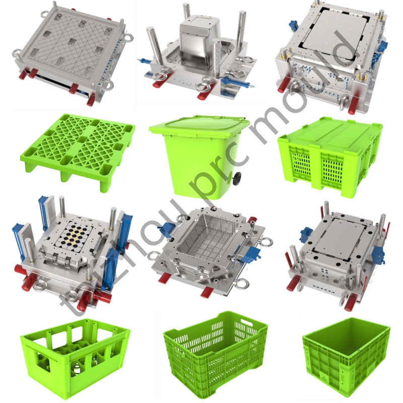 Customized Plastic Industrial Pallet Box Crate Dustbin Injection Mould