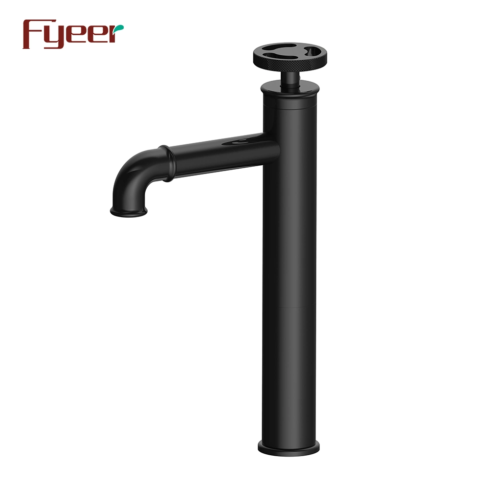 Fyeer Industrial Style Tall Body Matt Black Bathroom Basin Mixer