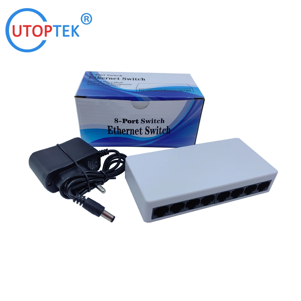 Plastic Full 8port RJ45 UTP Ethernet Network Mini Switch for CCTV Aps