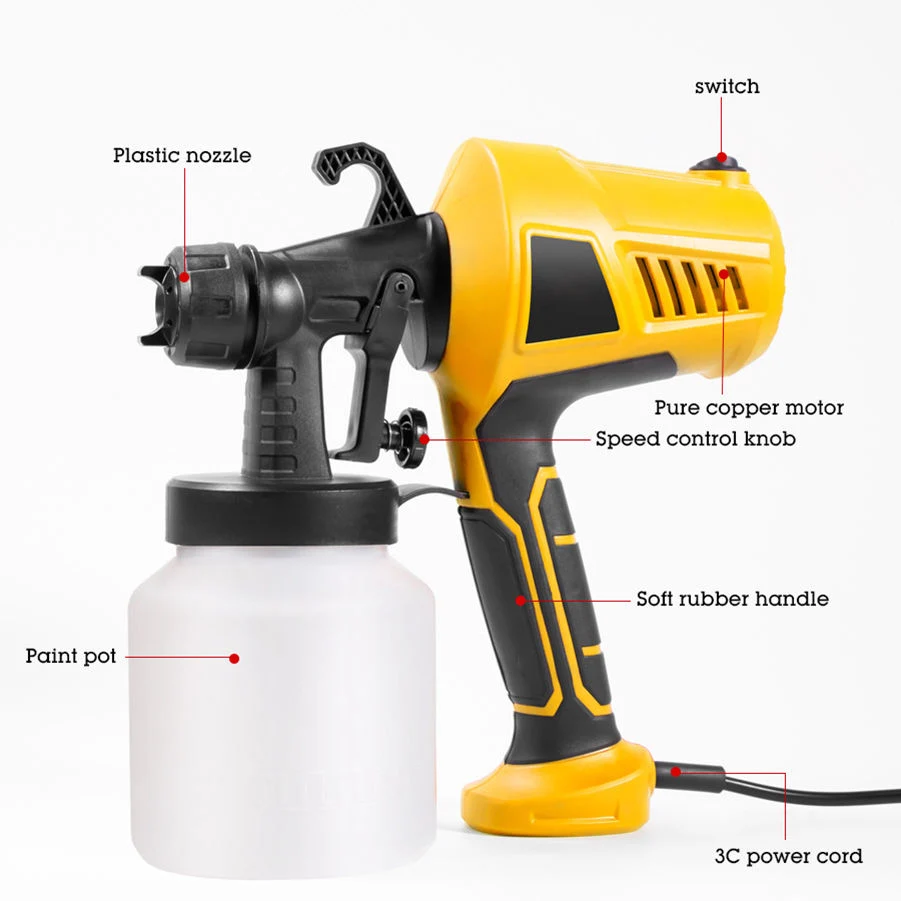 800ml 500W Mural Wall Pistola De Pintar Airless Paint Power Spray Gun Mashin for Decorate