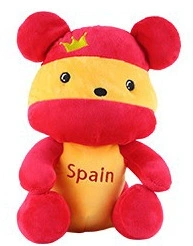 20cm Customized National Flag Design Soft Plush Stuffed Animal Coloured Teddy Bear Toy