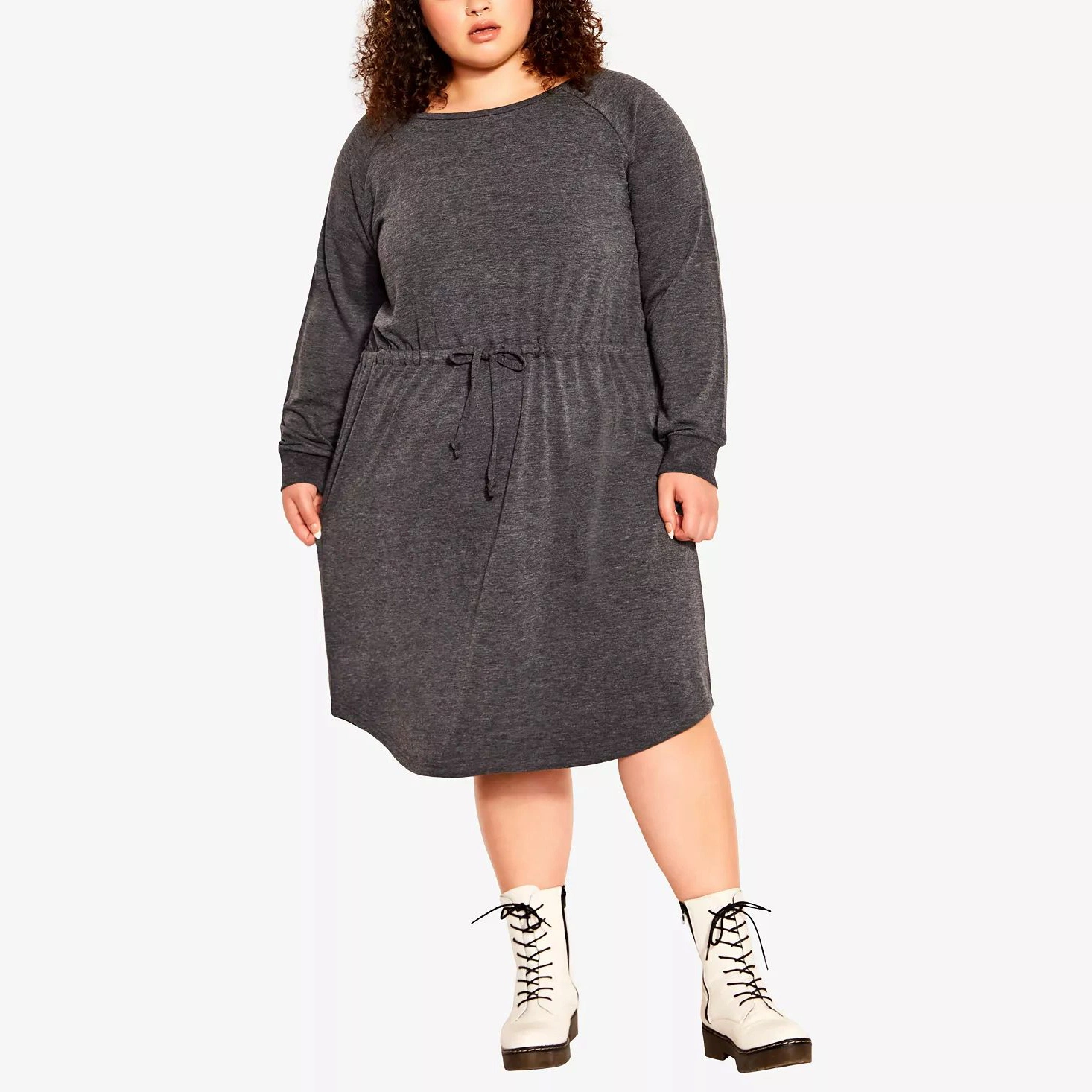 Plus Size Clothing Lady Hoodie Sweater Winter Dresses Simple Elegant Casual Dress for Women