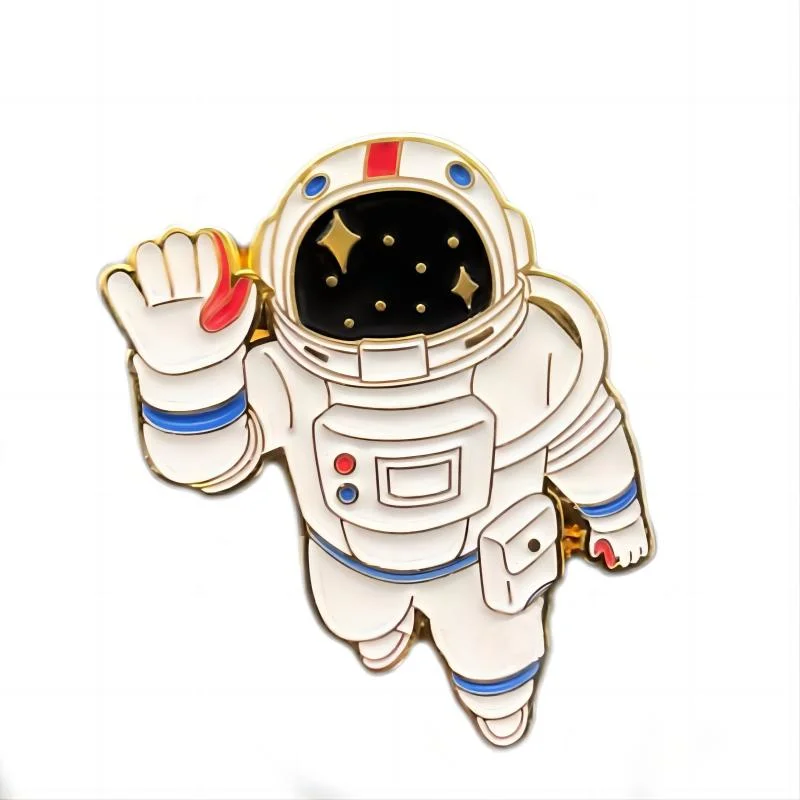 Custom Space Astronaut Front Enamel Pin Inspirational Enamel Lapel Pin Cute Sports Alloy Brooch Emblem Ladies Garment Bag Label Pins