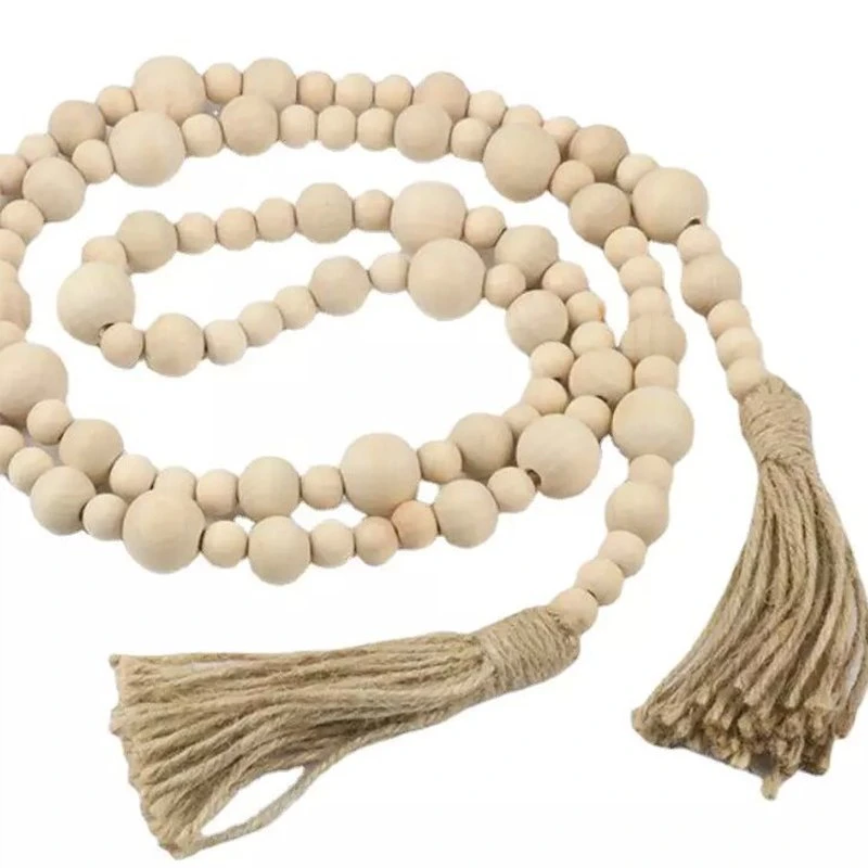 Wholesale/Supplier Beaded Garland White Decorative Beads Wooden Bead Garland with Tassels