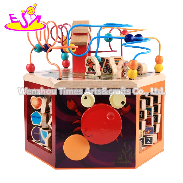 New Design Six Sided Large Educational Wooden Activity Cube Toy for Children W11b160