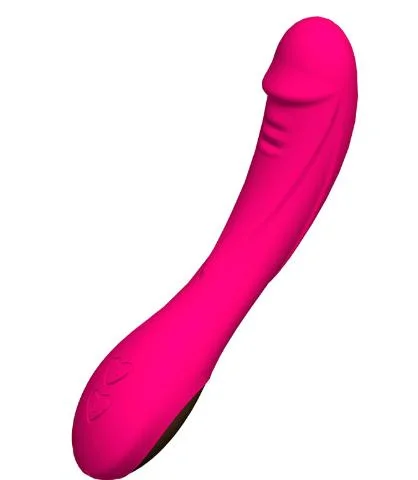 Rose Three-Section rojo vibrador de silicona Stick recargables USB Stick masaje