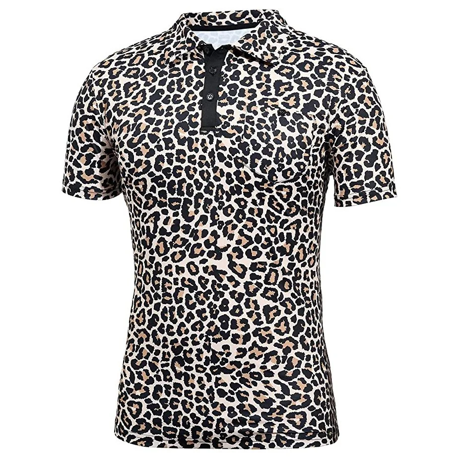 Custom Logo Mens Polo Shirts Short Sleeve Sublimation Printed Golf Shirt with Pocket