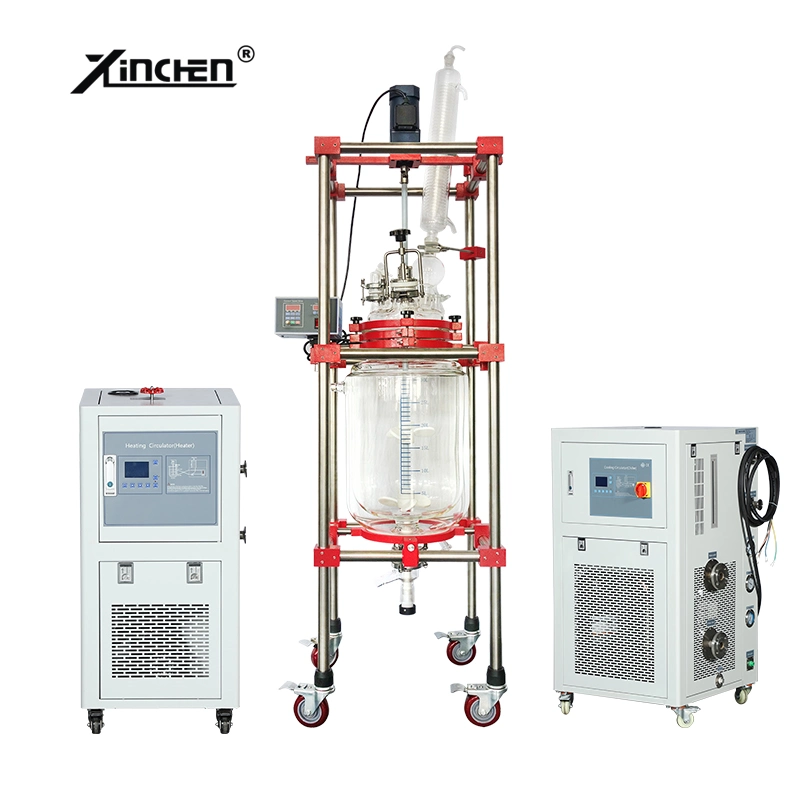 20L'isolant chemisé pour produits chimiques réacteur en verre avec couvercle d'isolation thermique