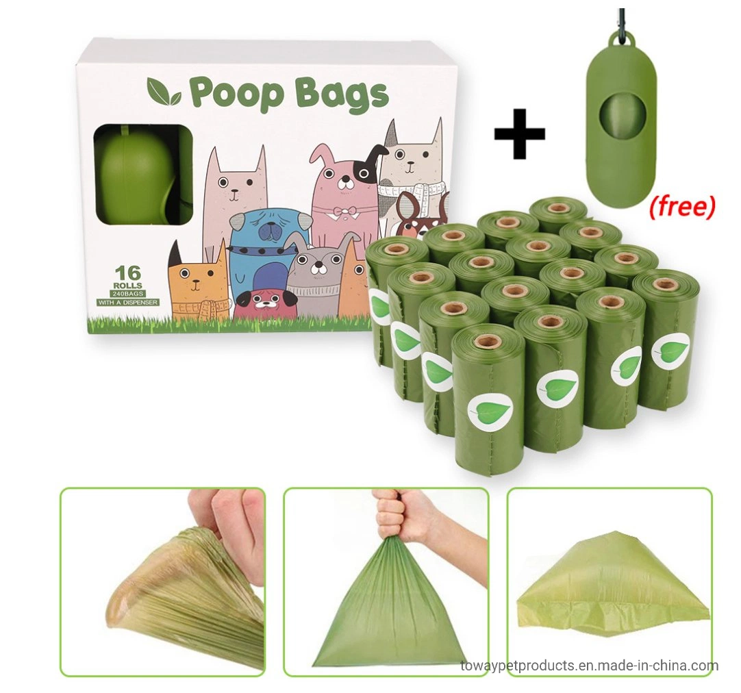 Ecofriendly 100% compostable Printing Dog Trash Bag Pet Poo Bags