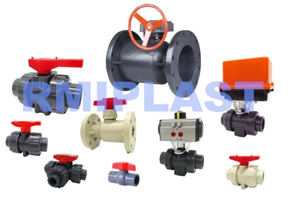 Pph Ball Valve Double Union Flange End DIN Pn10 ANSI Cl150 JIS 10K