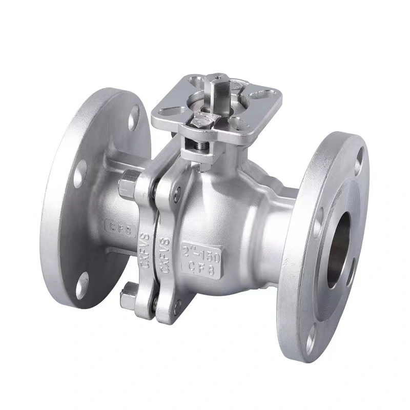 Investment Casting Building Material DIN Three Way Industrial Flange Floating Ball Valve with Mounted Pad Wcb/SS304/SS316