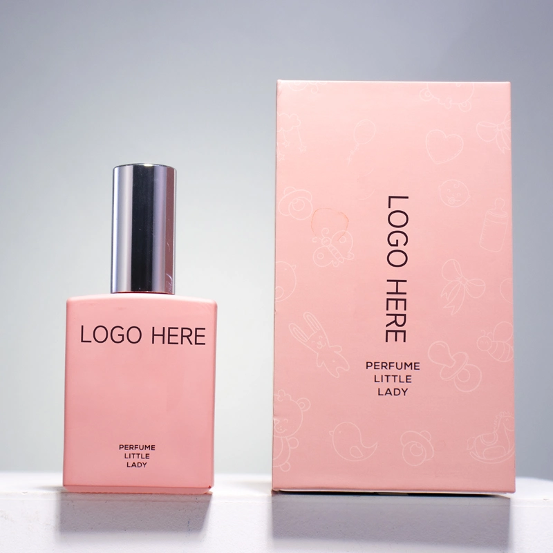 50ml Pink Color Flat Shoulder Square Empty Glass Spray Bottle New Design Perfume Bottle Packaging