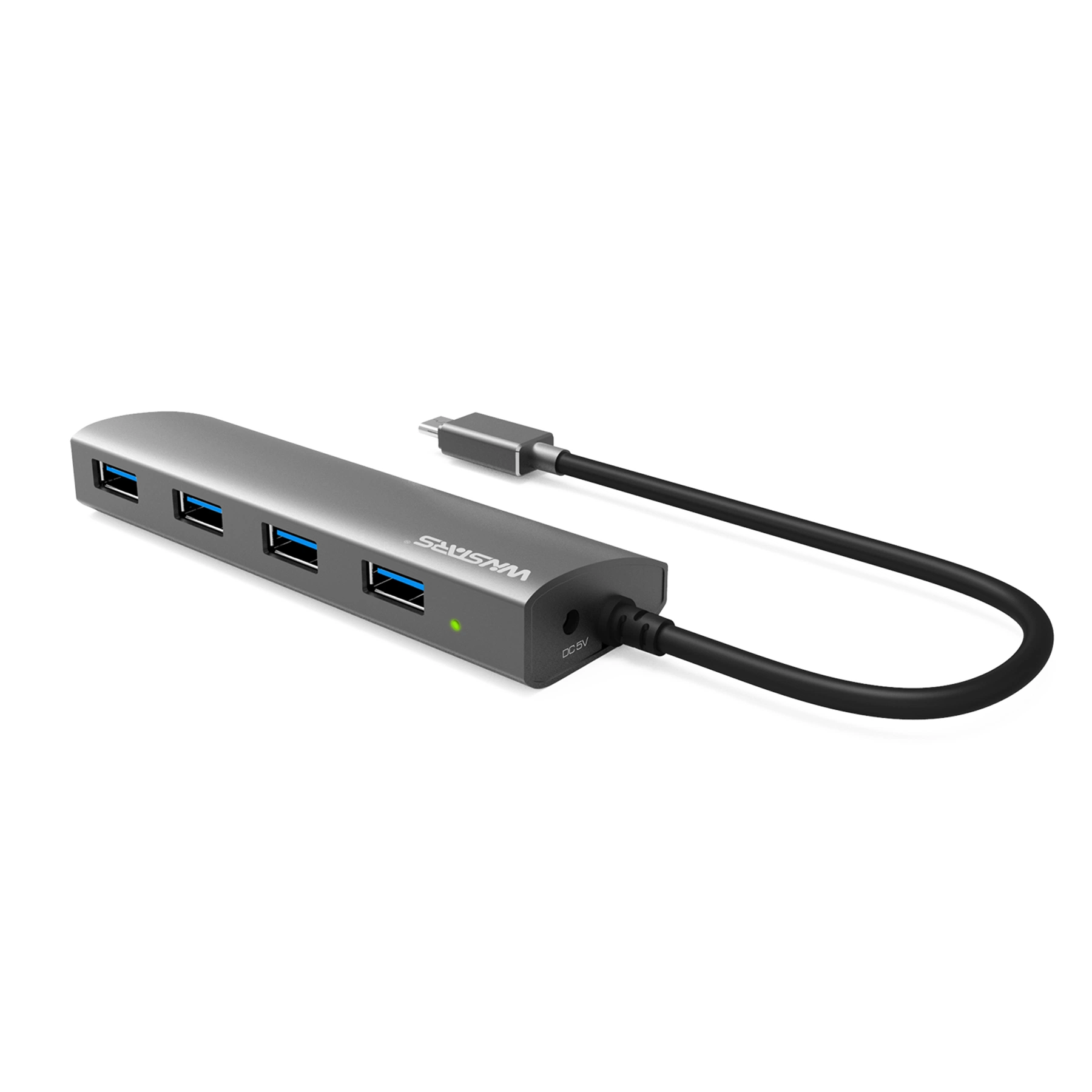 4 Popular em 1 USB A para USB3.0 Hub com material de alumínio Carroçaria