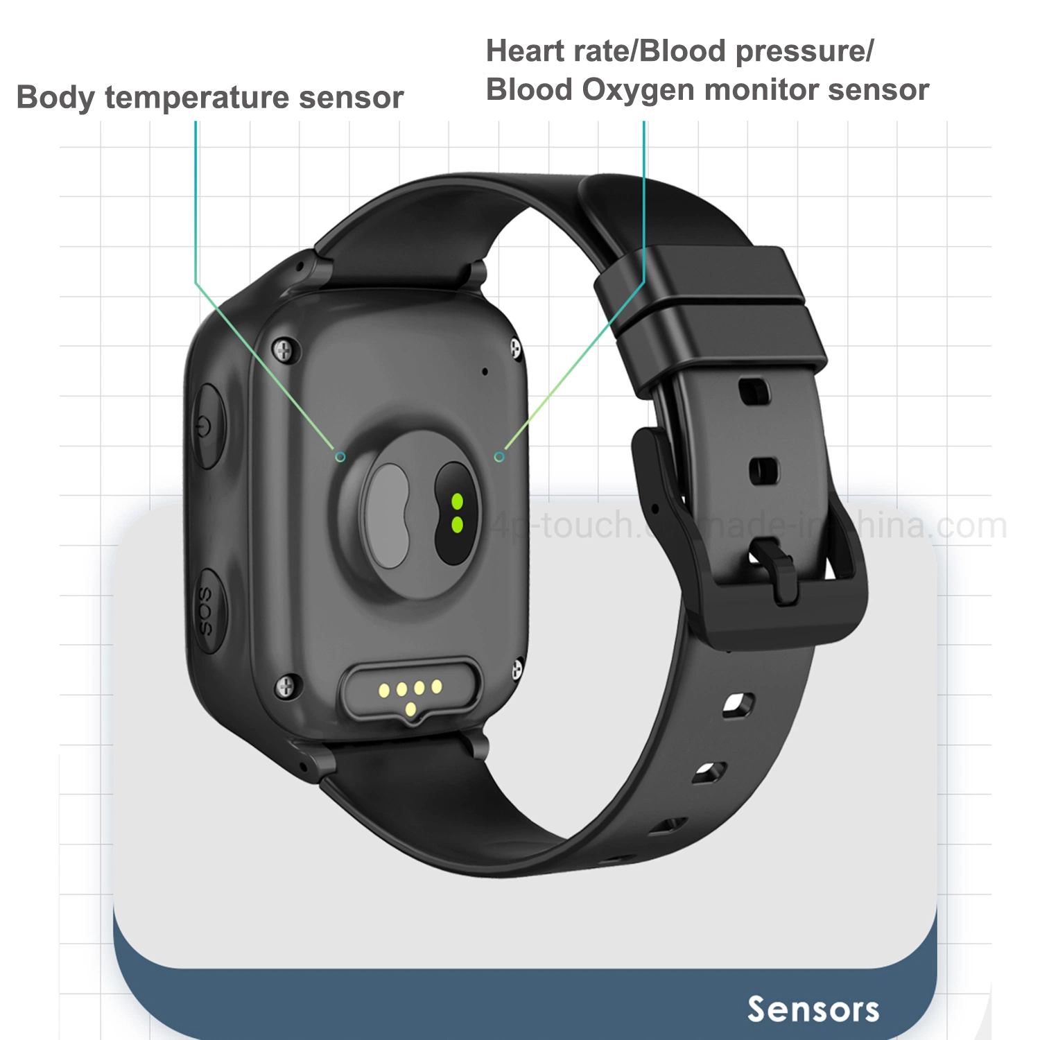 وصول جديد الشركة المصنعة الصين 4G مقاومة للماء IP67 Senior Healthcare Smart شاهد جهاز تعقب GPS مع ميزة اكتشاف سقوط مكالمة الفيديو HR SpO2 D44